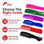 96 Pieces Hair Combs Set, 6 Pieces, Multi-Colour Grooming Combs for Styling and Daily Hair Care