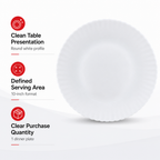 96 Pieces Opal Glass Dinner Plate, Round White Tablewares, 10 Inch