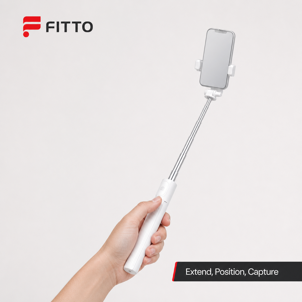 120 Pieces Extendable Selfie Stick with Phone Holder, White