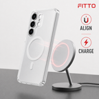 96 Pieces Crystal Clear Magnetic Phone Cases with Ring for Wireless Charging and Raised Camera Protection
