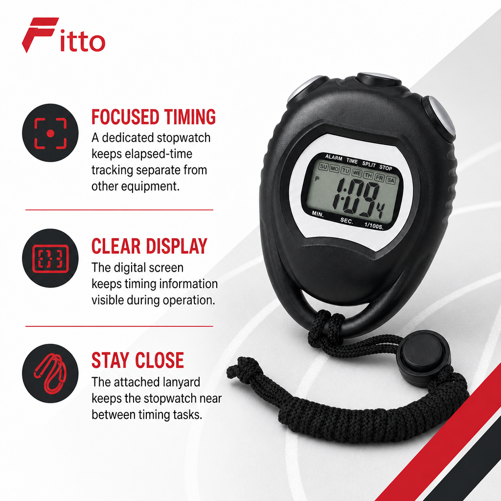 96 Pieces Digital Sports Stopwatches with Lanyard, Black Handheld Lap Timer for Training, Practice and Race Timing