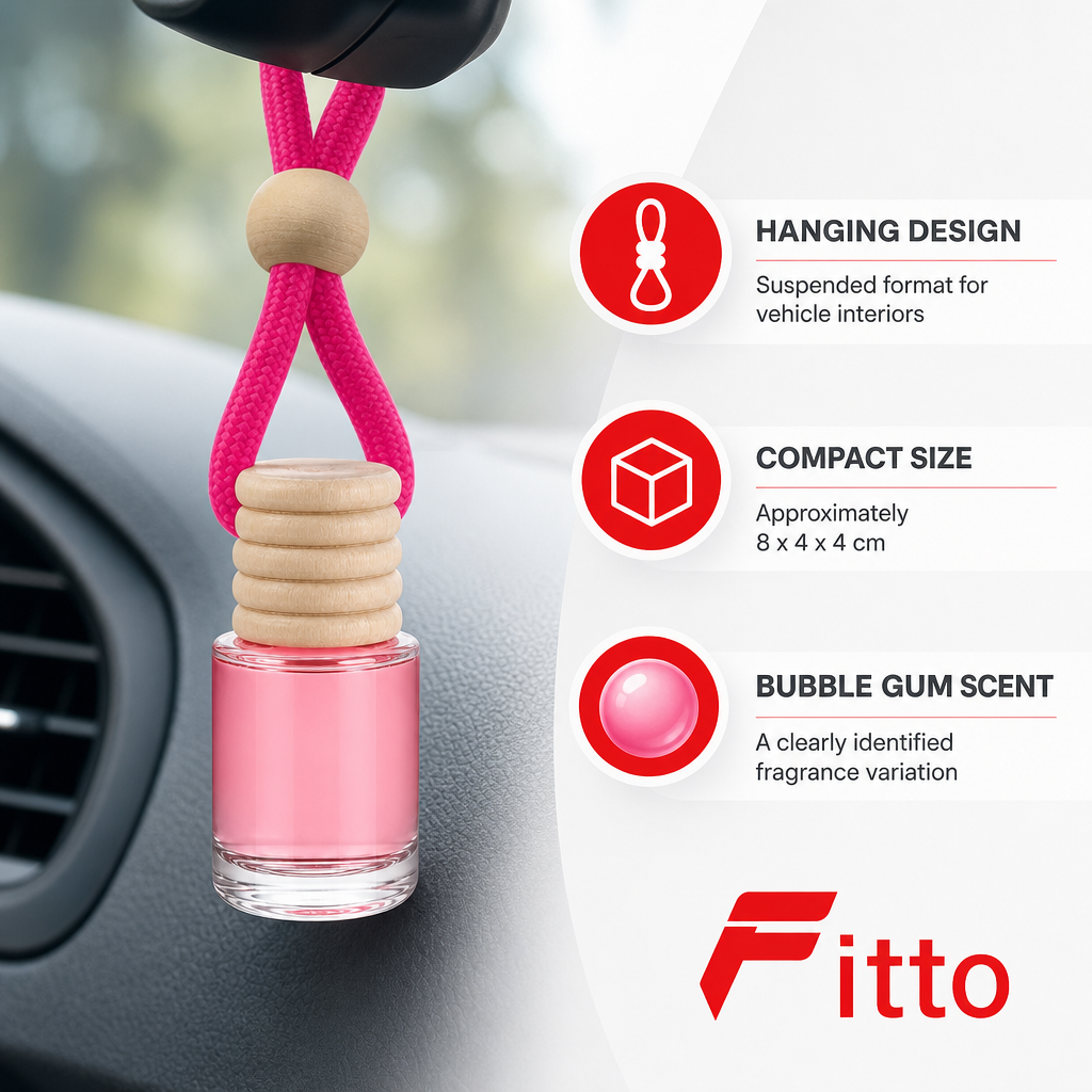 144 Pieces Hanging Bottle Air Freshener, Bubble Gum Scent, Single Car Fragrance Bottle