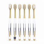144 Pieces Adult Toothbrushes with Compact Heads, White and Beige, 6 Pieces