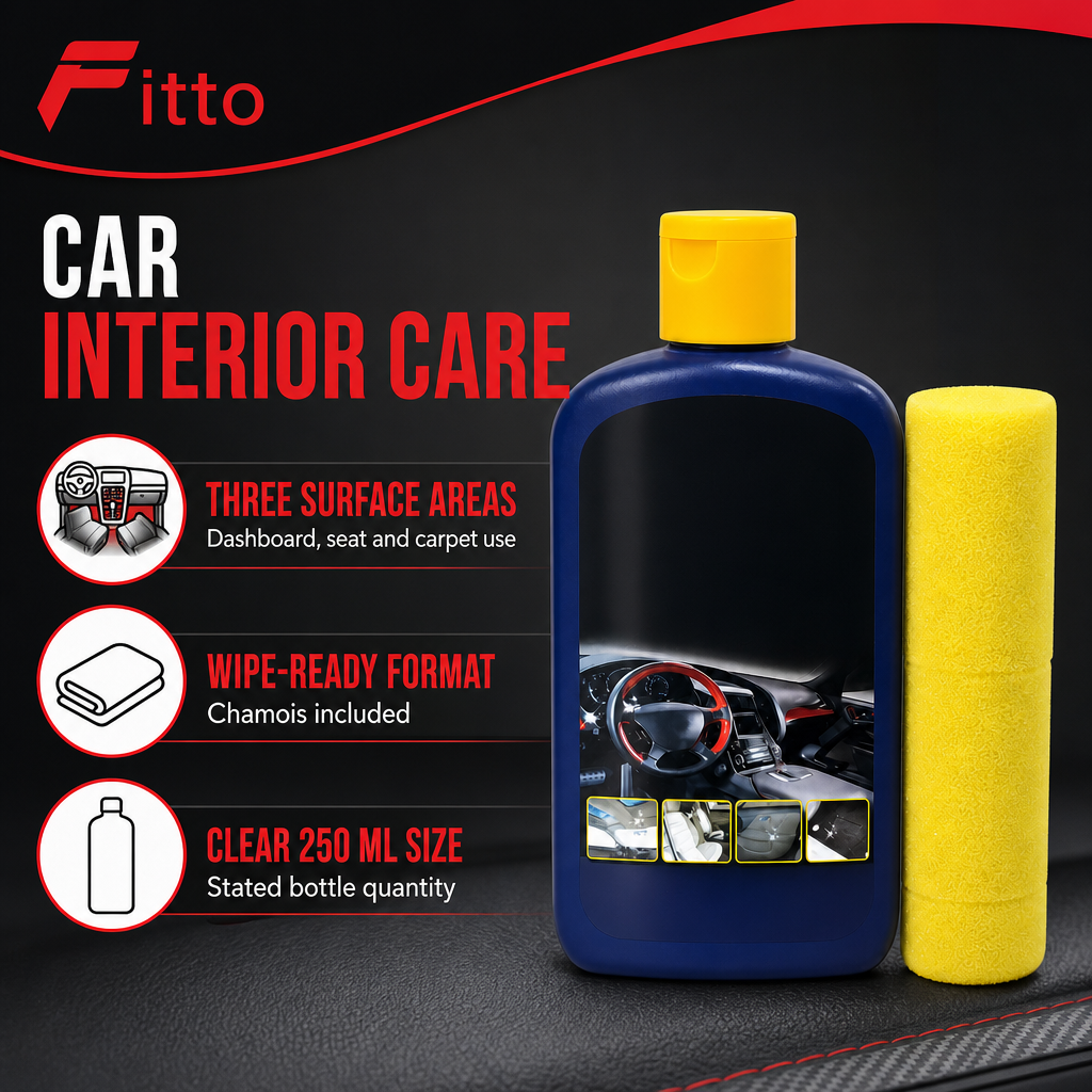 96 Pieces Interior Cleaner for Dashboard, Seat and Carpet with Chamois, 250 ml