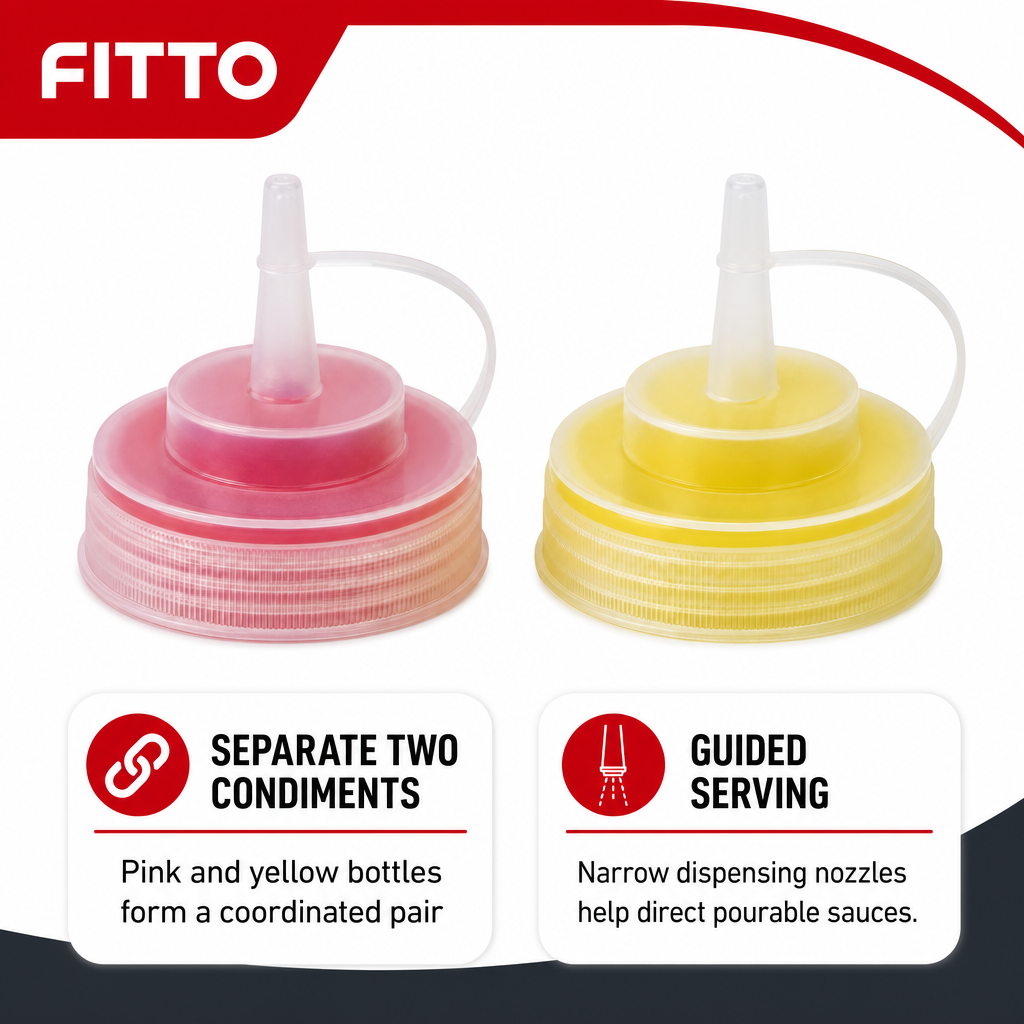 120 Pieces Squeeze Condiment Bottles, Pink and Yellow, 2-Piece Set for Sauces and Dressings