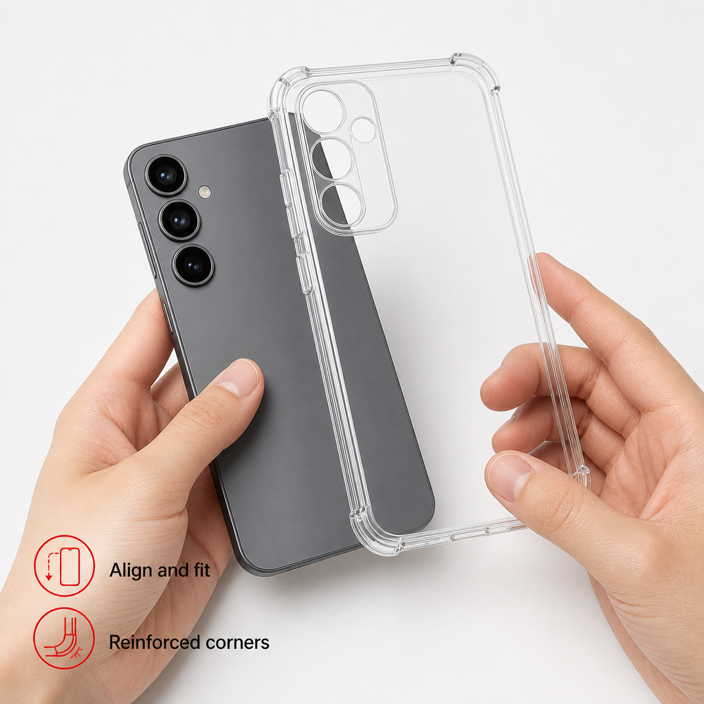 240 Pieces Clear Anti-Burst Protective Phone Cases with Reinforced Corners for FE Smartphone Variant