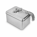240 Pieces Silver Rectangular Tin Candy Box with Decorative Lid, 11.5 × 9 × 6 cm, 1 Piece