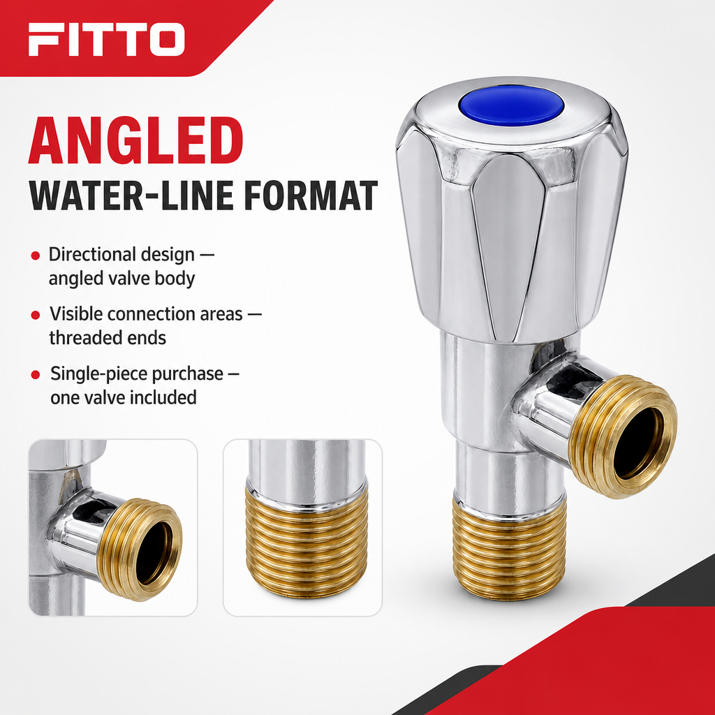 120 Pieces 1/2 Inch Angle Valve, Silver Brass Finish, 1 Piece
