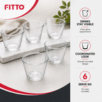 96 Pieces Clear Glass Cawa Cups, Smooth Rounded Design, 6-Piece Set