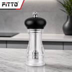 120 Pieces Manual Spice Grinder, Clear and Black, Single Piece
