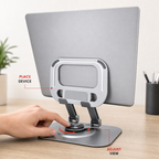 96 Pieces 360° Aluminum Laptop and Tablet Stands, Foldable Rotating Desktop Holder, Silver and Black, HL-115