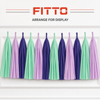 240 Pieces Tassel Garland, Assorted Colours, 2 m x 15 cm, 12 Pieces for Party Decorations