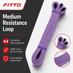 96 Pieces Resistance Bands, Medium Strength 45–100 lb, Purple Loop Band for Exercise and Fitness, 2080 x 4.5 x 32 mm