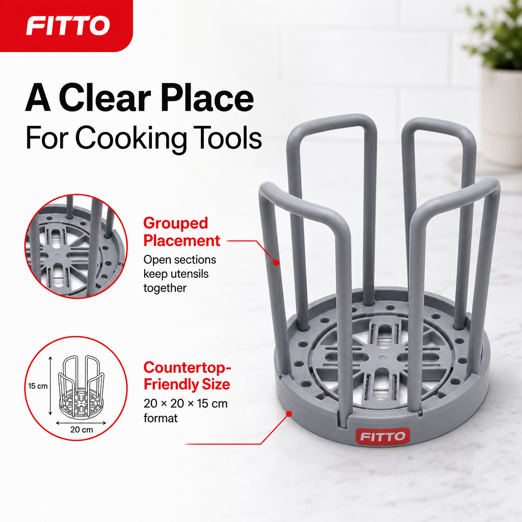 120 Pieces Kitchen Utensil Holder, Plastic Countertop Rack, Assorted Colour, 20 × 20 × 15 cm