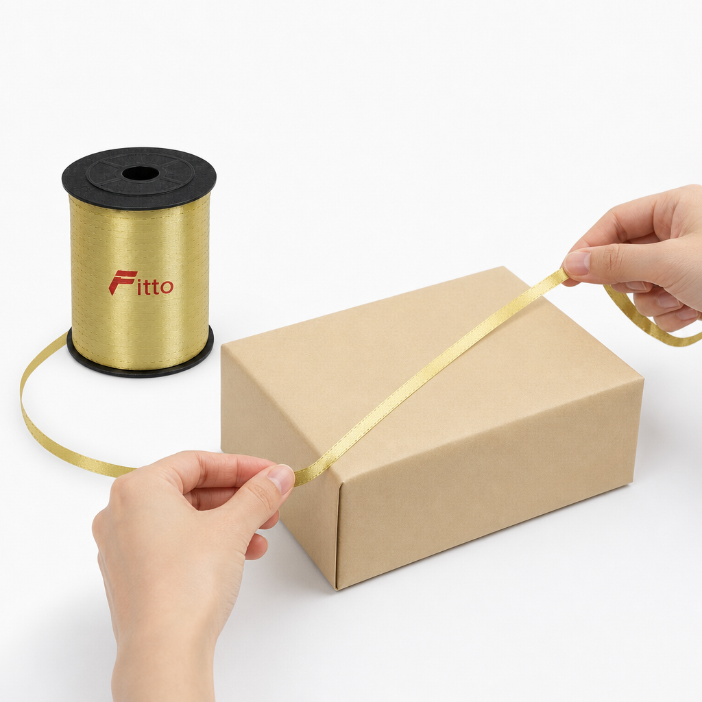 120 Pieces Gold Printed Ribbon Roll, 5 mm x 250 yd