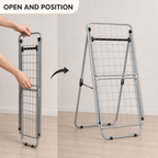 72 Pieces Folding Cloth Dryer Rack, Freestanding Laundry Airer, 180 x 55 cm, Foldable Drying Stand