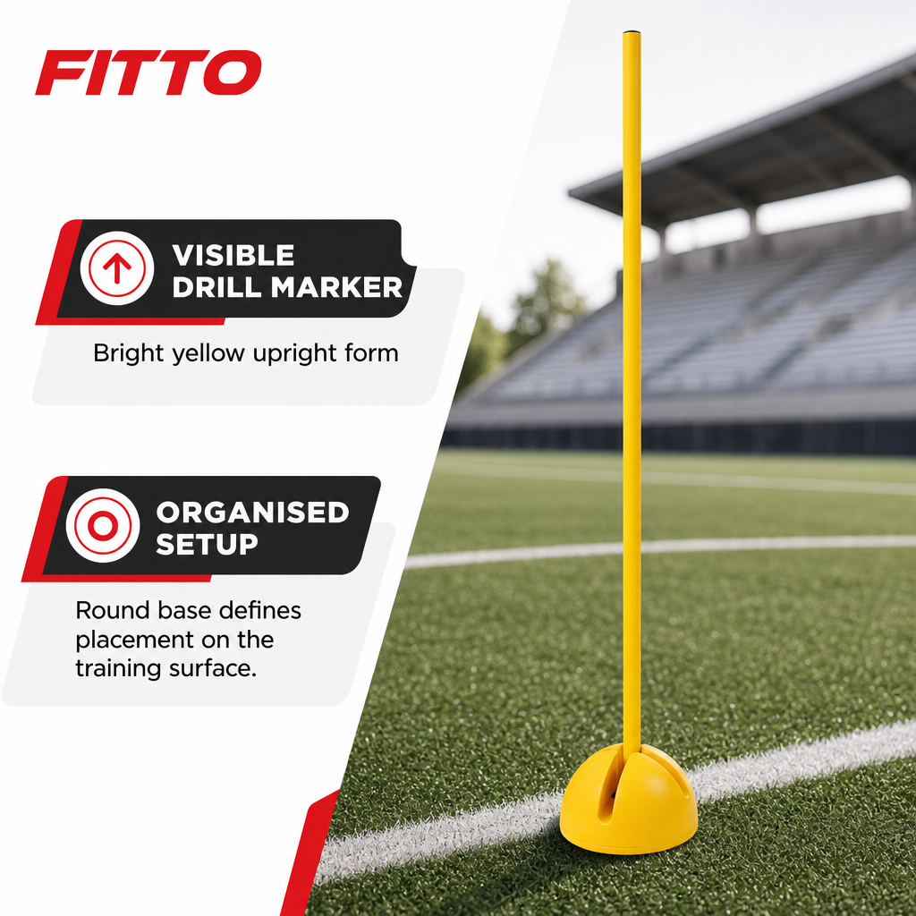 96 Pieces Plastic Training Pole With Round Base, Yellow