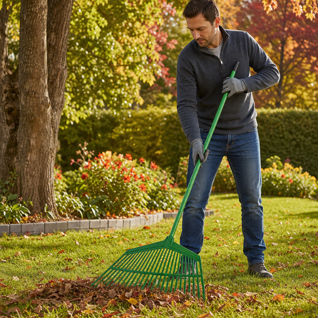 96 Pieces Wide Plastic Leaf Rake, 152 cm Overall, Green, 1 Piece