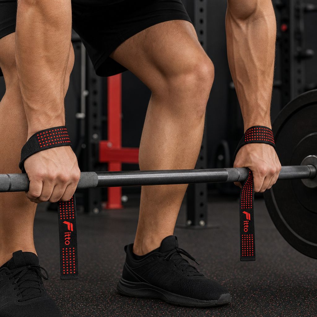 96 Pieces Silicone Weightlifting Power Grip Straps, Pair, Black and Red