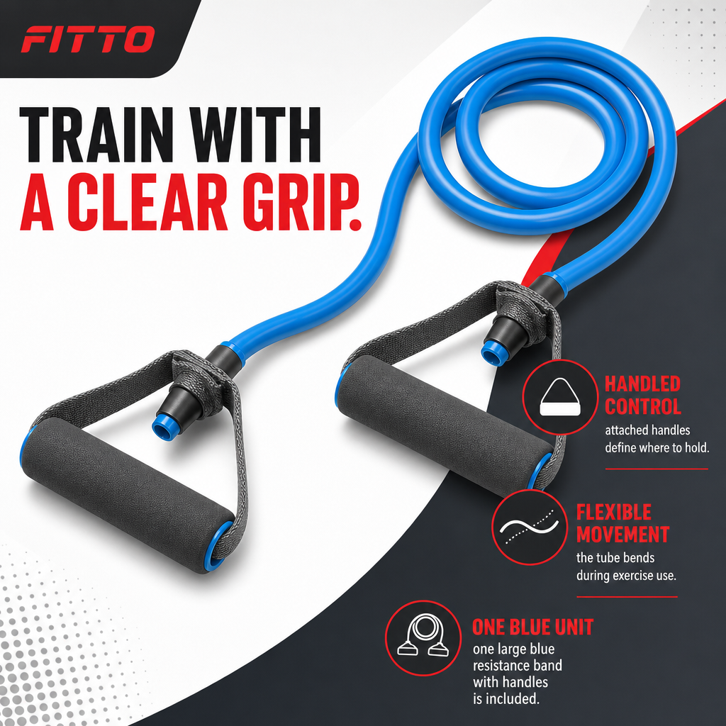 96 Pieces Resistance Bands with Handles, Toning Tube for Strength Workouts, Large Blue