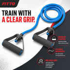 96 Pieces Resistance Bands with Handles, Toning Tube for Strength Workouts, Large Blue