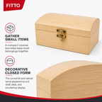96 Pieces Wooden Storage Box with Curved Lid and Front Clasp, 5 x 4 Inch, Natural Wood
