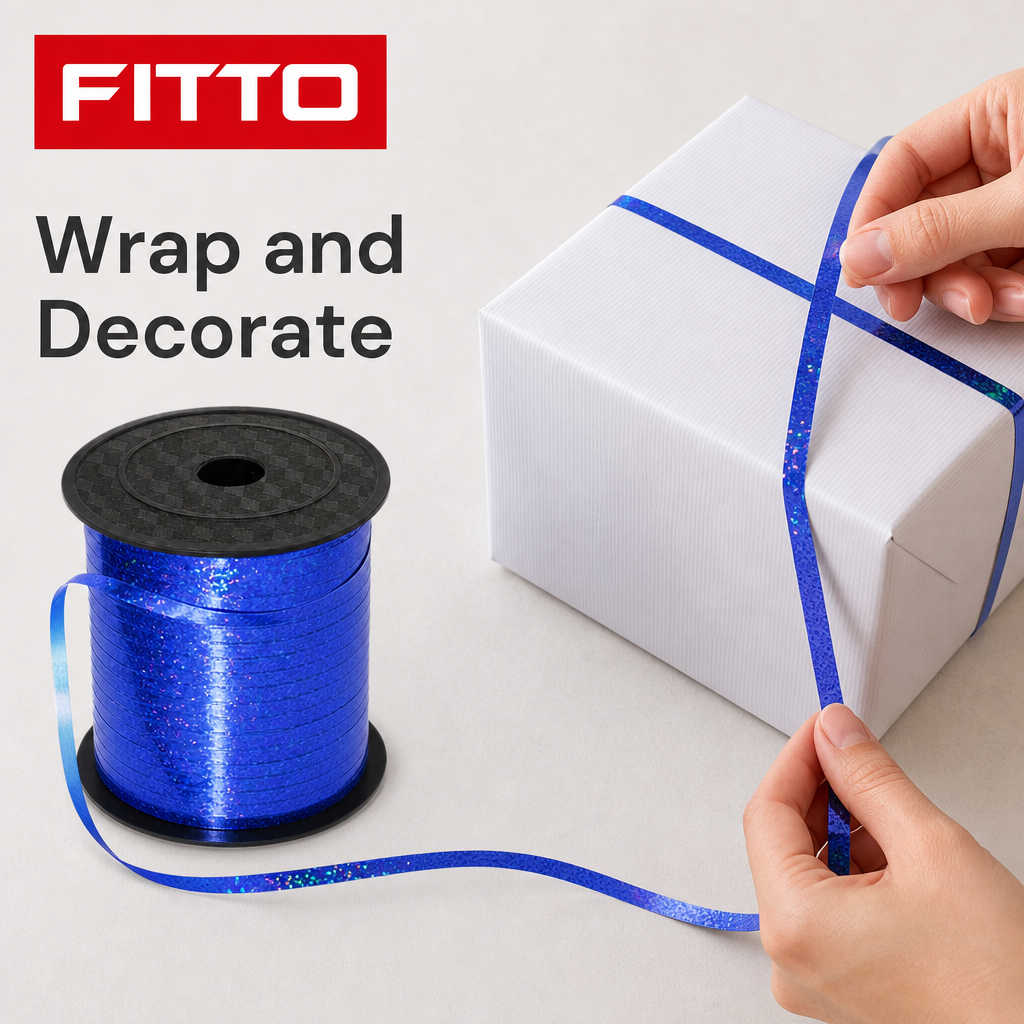 120 Pieces Blue Metallic Ribbon Roll, 5 mm x 250 yd, Decorative Craft Trim for Wrapping and Projects