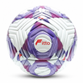 72 Pieces Football Size 5, White and Purple Geometric Design, Single Ball for Training and Recreation