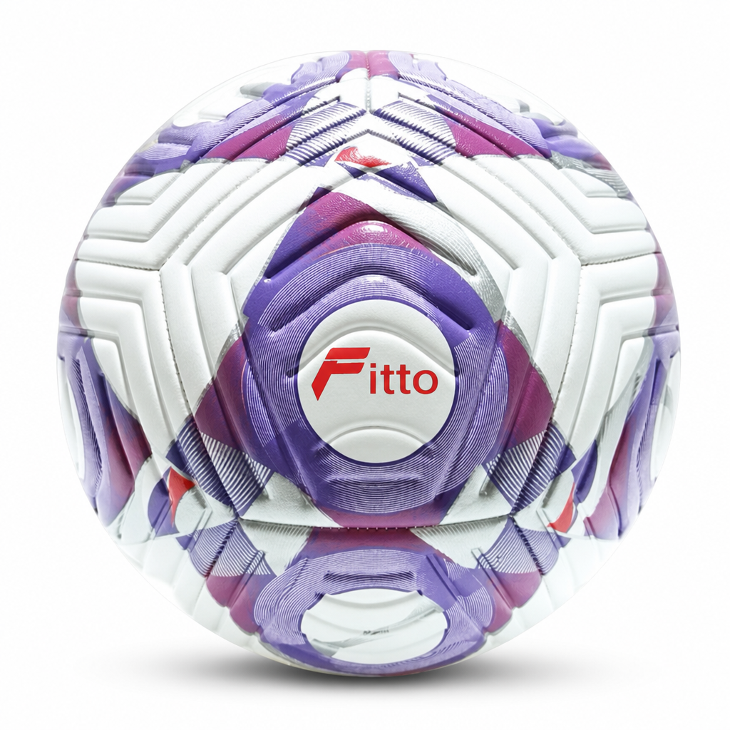 72 Pieces Football Size 5, White and Purple Geometric Design, Single Ball for Training and Recreation