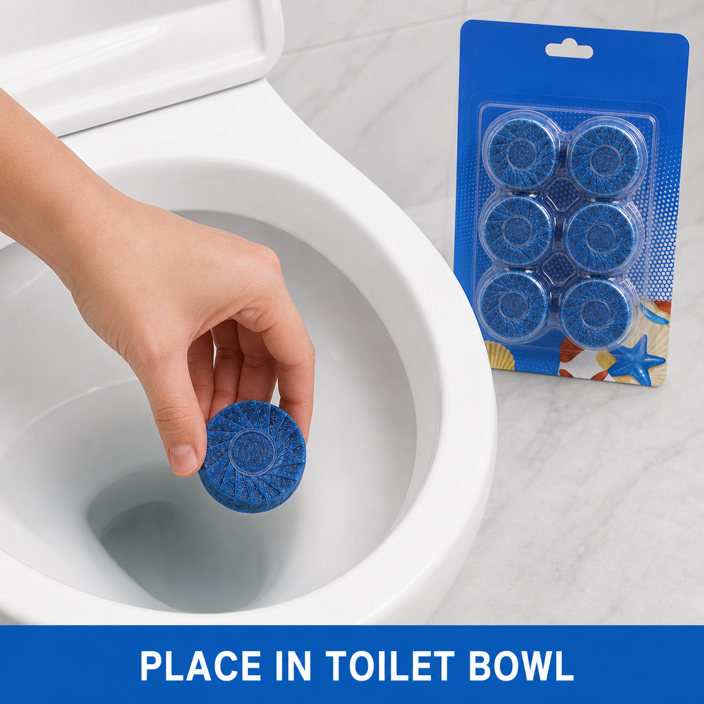120 Pieces Blue Toilet Bowl Cleaners Freshener Balls, 6 Pieces