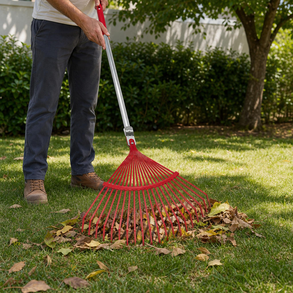 96 Pieces Wide Fan Leaf Rake, 22 Teeth, Red, 50 x 45 x 6 cm, 1 Piece