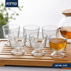 96 Pieces Glass Tea Cups Set, 145 ml Clear Drinkwares, 6 Pieces
