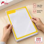 96 Pieces Plastic Binding Covers, A4 210 x 297 mm, 200 Micron Clear, 100-Pack