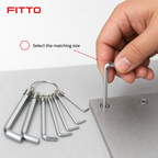 144 Pieces Hex Key Set on Ring, 1.5–10 mm Sizes, Silver, 10 Pieces