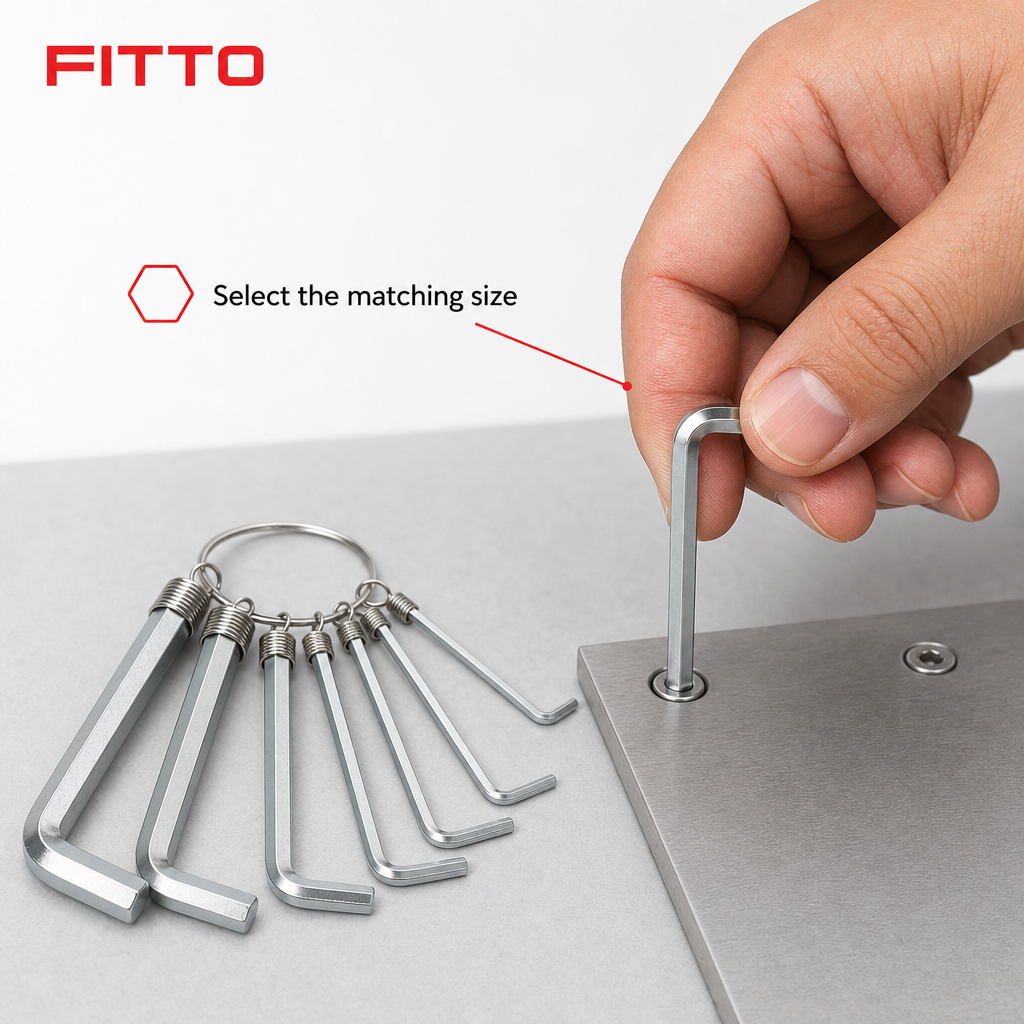 144 Pieces Hex Key Set on Ring, 1.5–10 mm Sizes, Silver, 10 Pieces