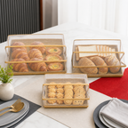 48 Pieces 3-Piece Rectangular Woven Food Cover Tray Set with Mesh Domes, 35/30/25 cm