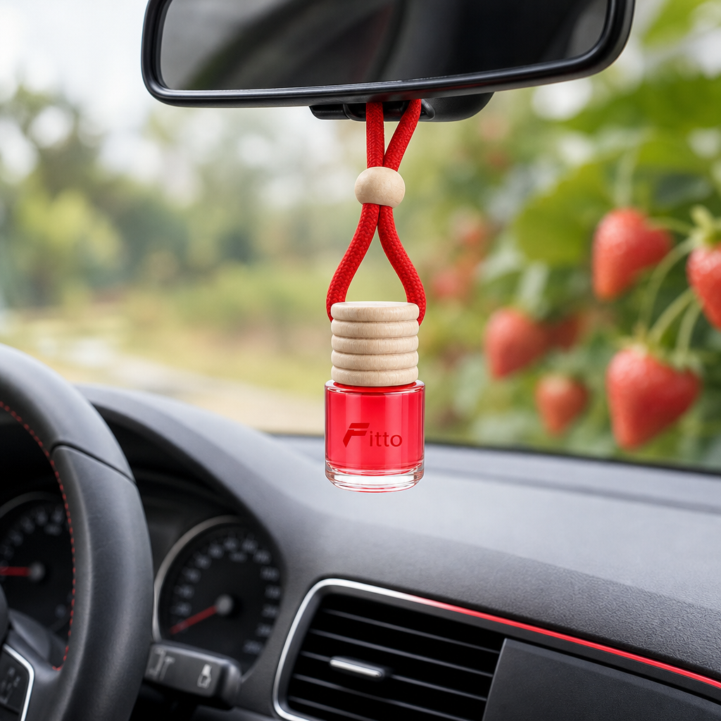 144 Pieces Hanging Bottle Air Freshener, Strawberry Scent, Red, 8 x 4 x 4 cm