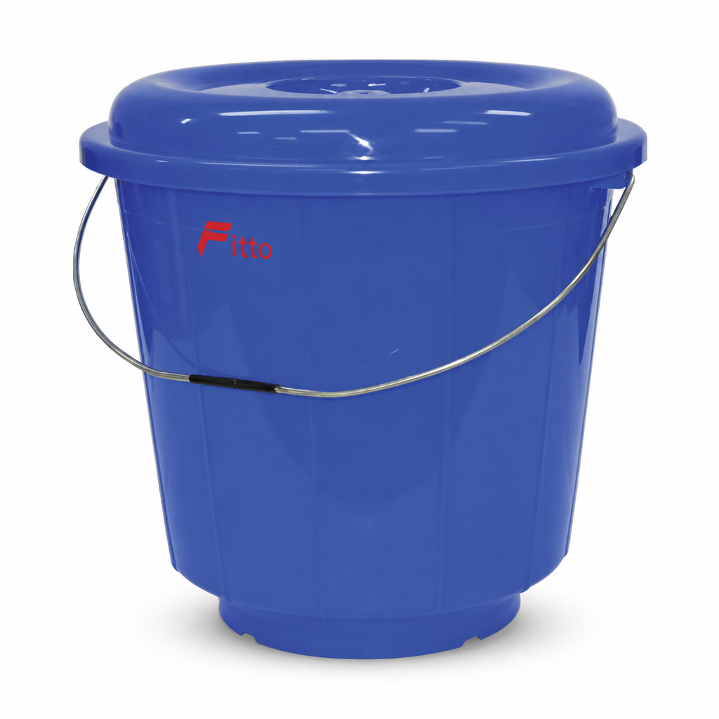 120 Pieces Plastic Household Buckets with Lid and Carry Handle, Blue, 5 Litre