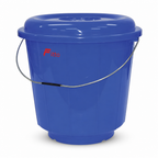 120 Pieces Plastic Household Buckets with Lid and Carry Handle, Blue, 5 Litre