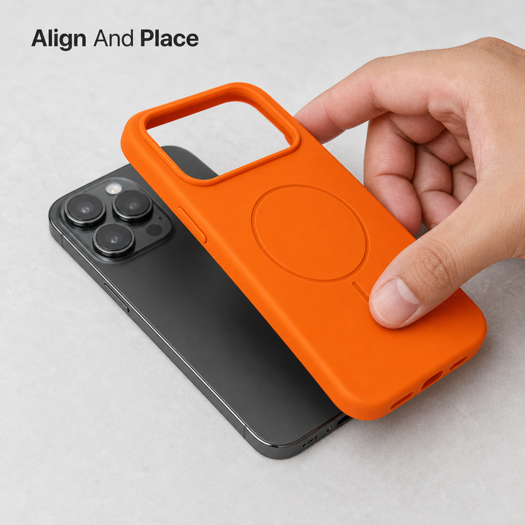 120 Pieces Silicone Magnetic Phone Cases with Raised Camera Protection, Orange