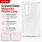 96 Pieces Crystal Clear Magnetic Phone Cases with Ring, Raised Camera Protection and Wireless Charging Support