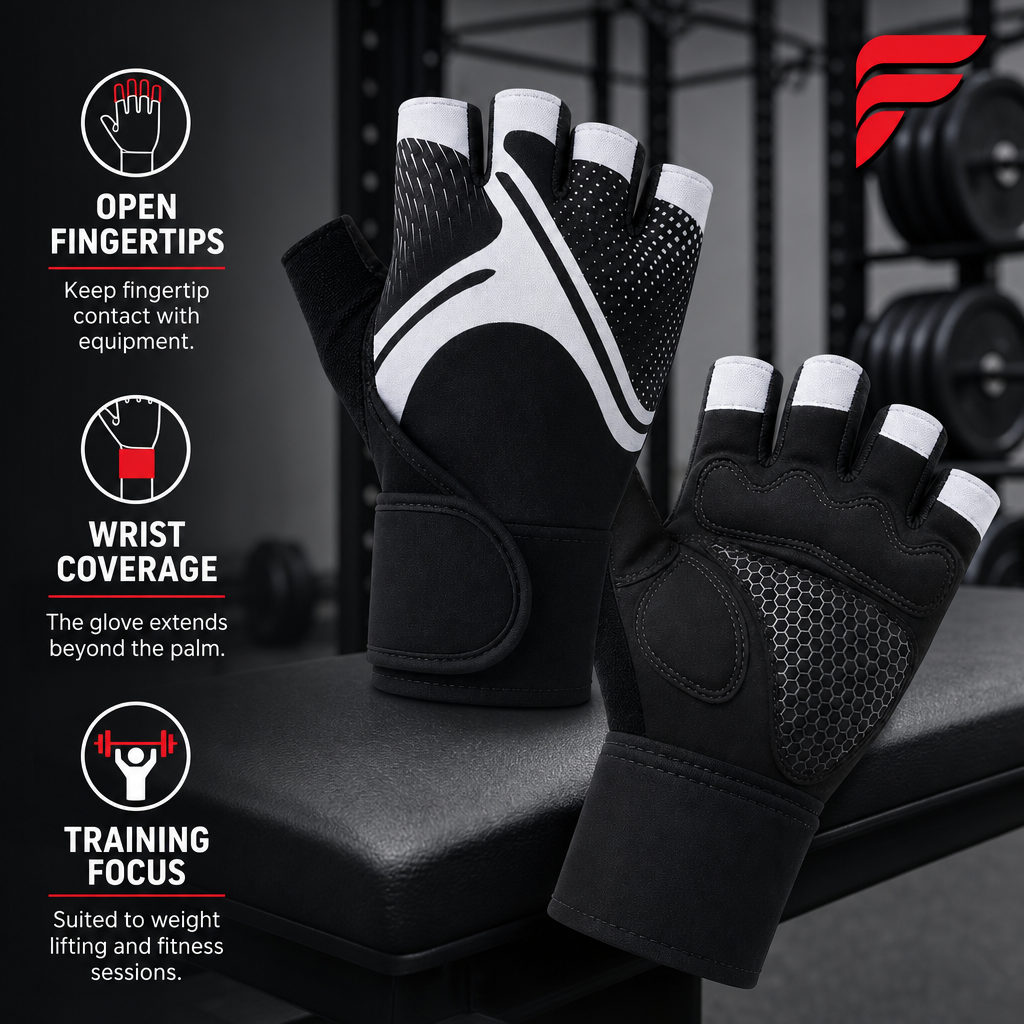 72 Pieces Gym Gloveses with Wrist Support, Fingerless Weight Training Gloves, Black and White, 1 Pair