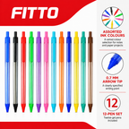 96 Pieces Crystal Gel Pens with Arrow Tip, 0.7 mm, Assorted Ink Colours, 12-Pack