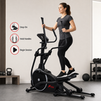 48 Pieces Elliptical Trainers with Magnetic Resistance, Digital Monitor and Heavy-Duty Frame, Black, 150 x 43.5 x 78 cm