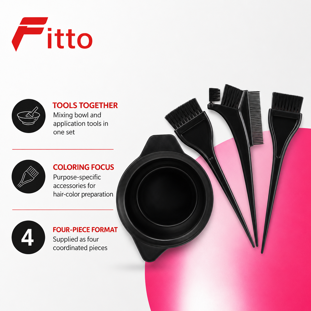 144 Pieces Hair Dye Brush Kits with Mixing Bowl, 4-Piece Hair Coloring Application Set
