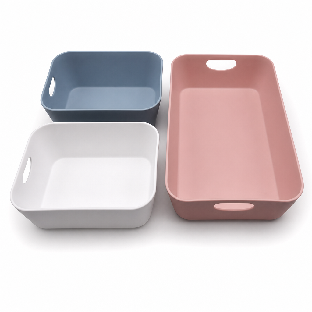 120 Pieces Cosmetic Organiser Tray Set, 3 Pieces, Mixed Colours, Makeup Storage Bins, 33 x 19 x 11 cm