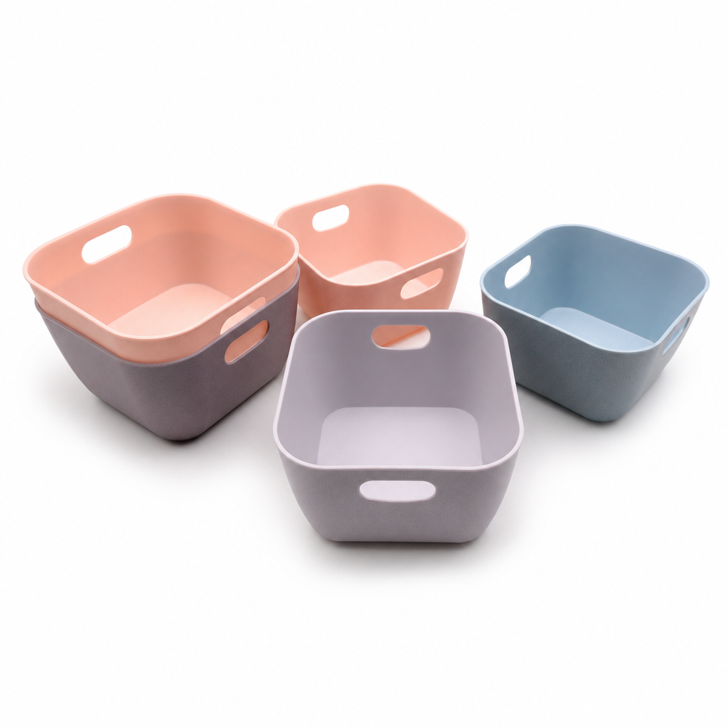 120 Pieces Cosmetic Organizers Tray Set, 5 Pieces, Mixed Colours, Handled Storage Bins for Makeup and Beauty Essentials
