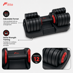 48 Pieces Adjustable Dumbbells for Home Strength Training, 12 kg