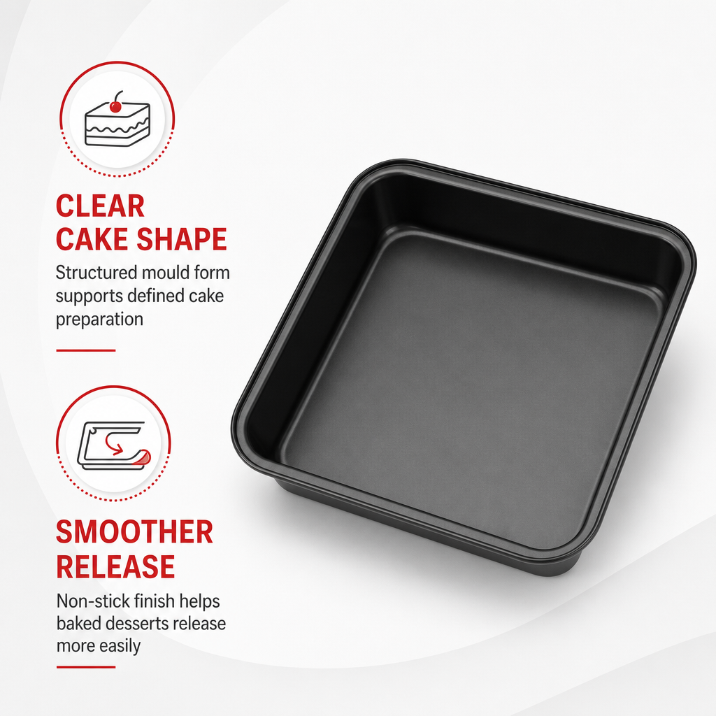 96 Pieces Non-Stick Cake Mold, Black Carbon Steel, 23 × 22 × 5 cm, 1 Piece