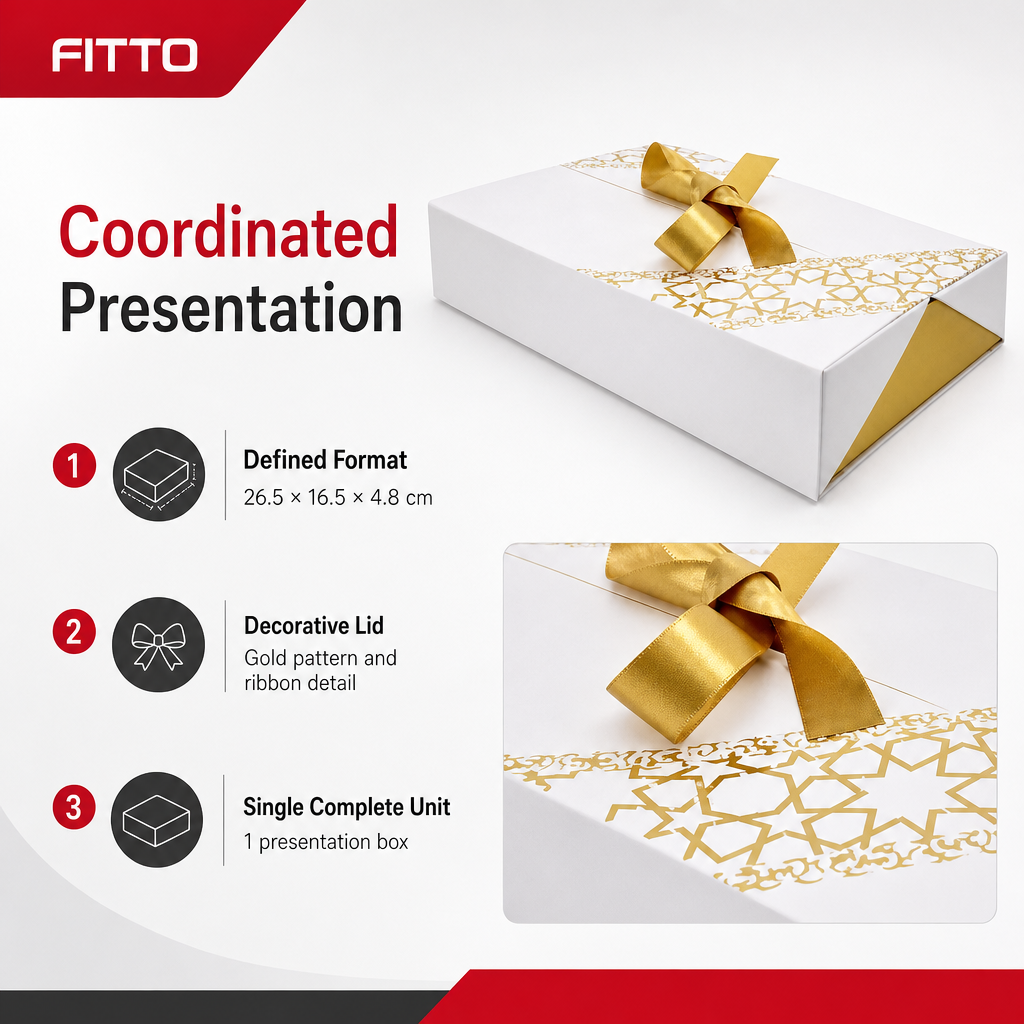 96 Pieces Chocolate Presentation Box, White Rectangular Box with Ribbon, 26.5 × 16.5 × 4.8 cm, 1 Piece
